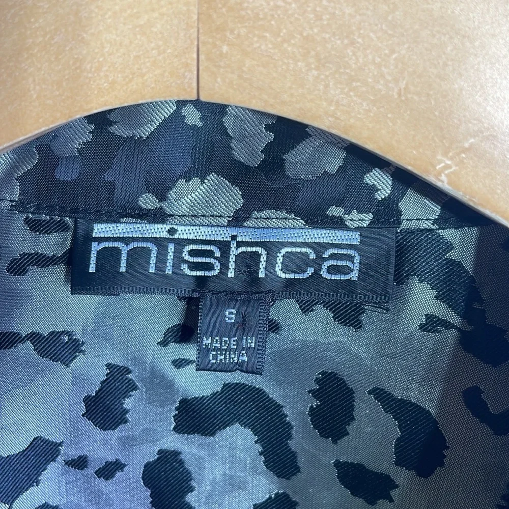 Mishca black, silver gray, tie front, elegant blouse jacket